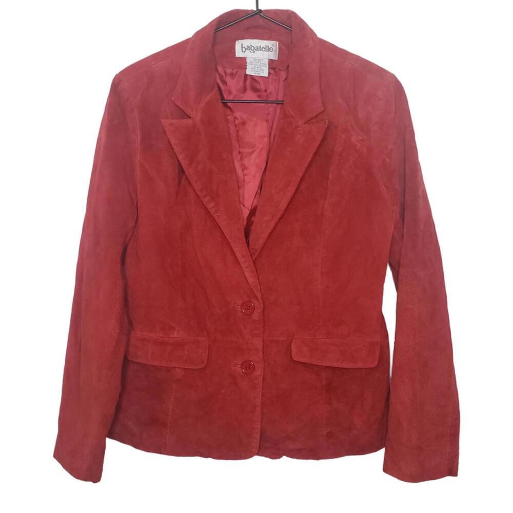 Vtg Bagatelle Women's Sz 10 Auburn Genuine Leather Buttoned Collared Jacket(1819 - Picture 1 of 7